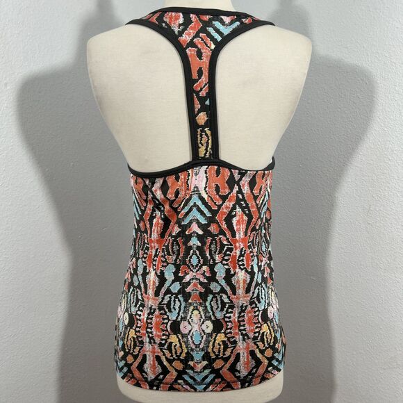 Body Central Tank Top Womens Medium Racerback Built in Bra Abstract Y2K - Picture 3 of 8